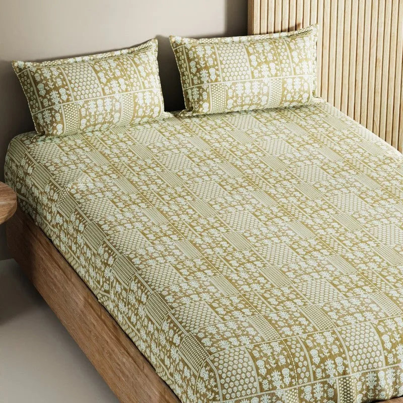 Ulven Cotton Bedsheet (Green) - 144 TC media 4