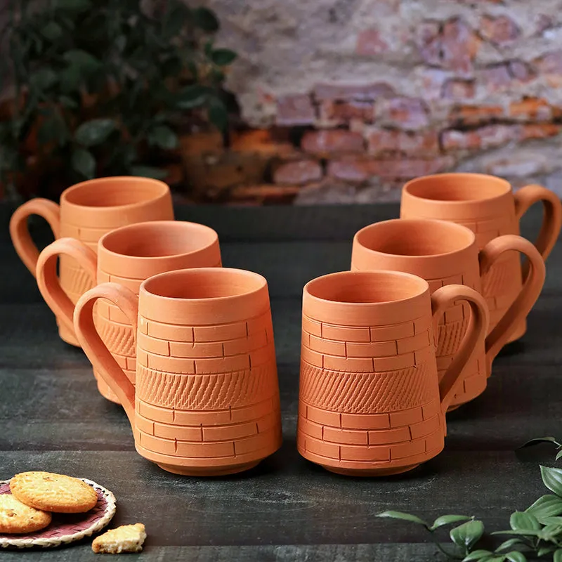 Praharsha Terracotta Coffee Mug (400 mL Each) - Set of Six media 3