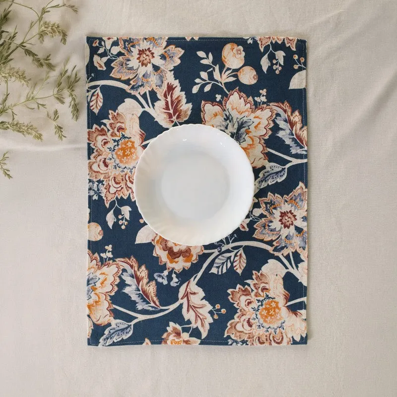 Navy Blossom Haven Canvas Table Mats - Set Of Two media 5