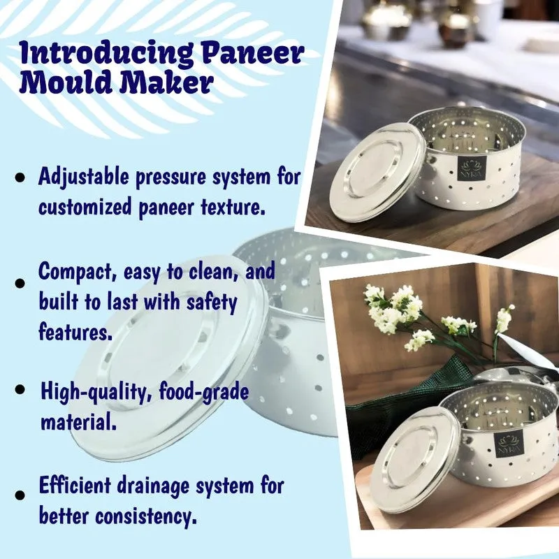 Crest Silver Stainless Steel Paneer Maker Mould - 200 ML media 6