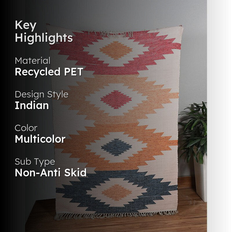 Marvies Geomatric Recycled PET Dhurries media 2