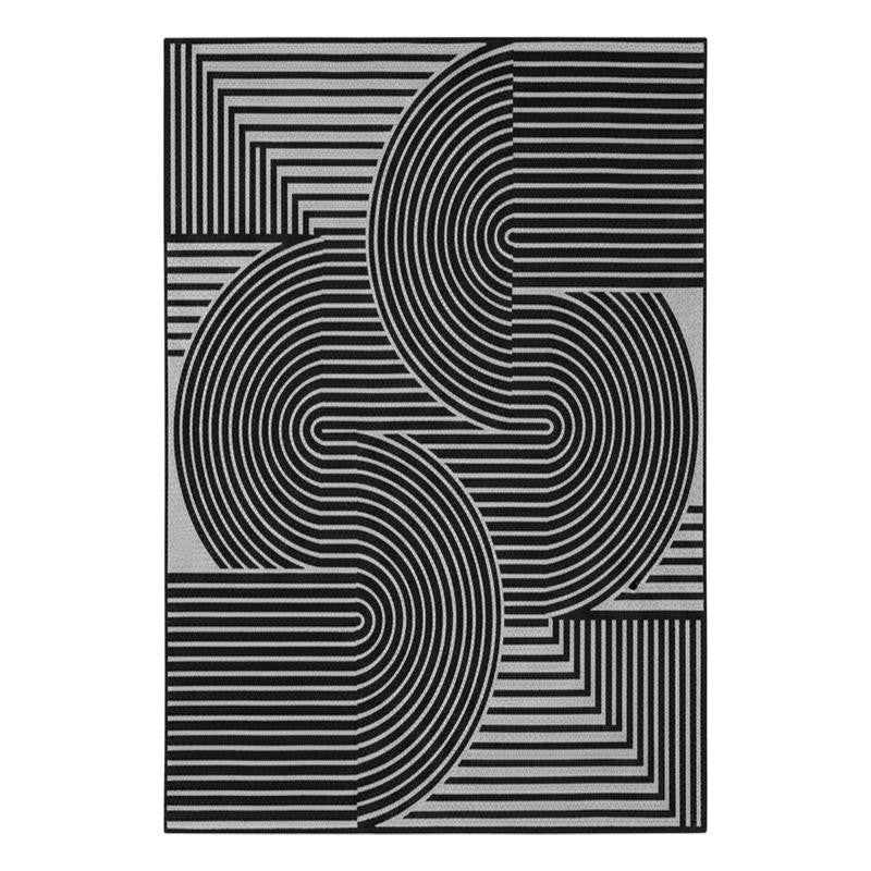 Icaria Non-Anti Skid Nylon Dhurries - Grey & Black media 5