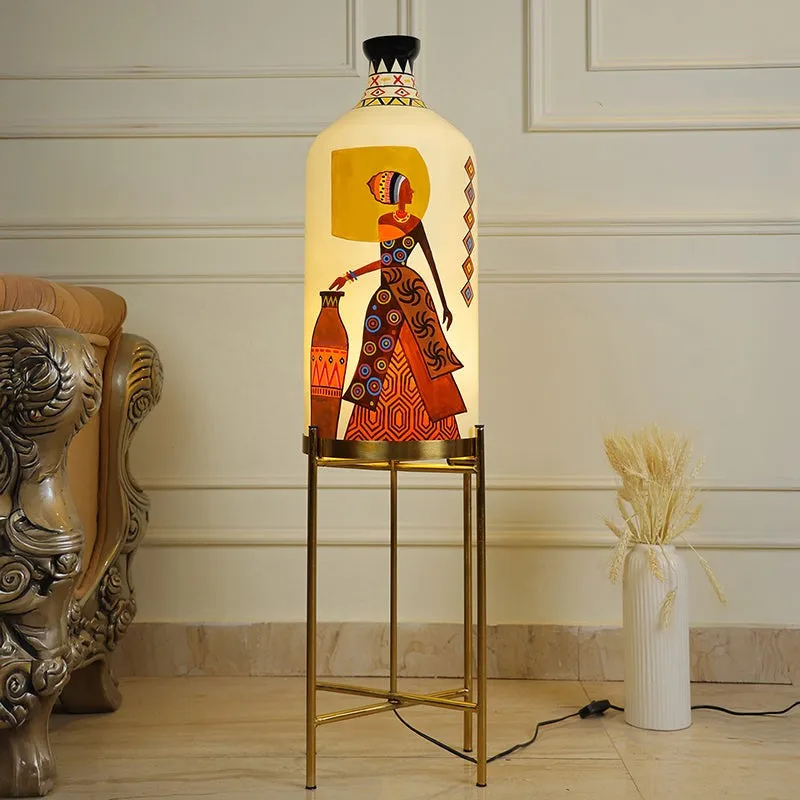 Vividis Hand Painted Metal & Glass Floor Lamp media 3
