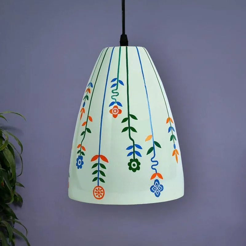 Flora Float Hand Painted Glass Ceiling Lamp media 3