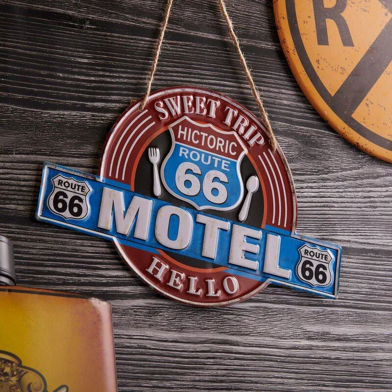 Motel Route 66 Metal Wall Accent media 1