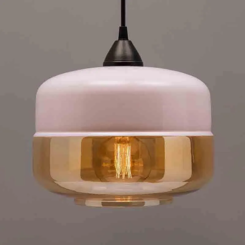 Two Worlds LED Glass Ceiling Lamp - Pink media 1