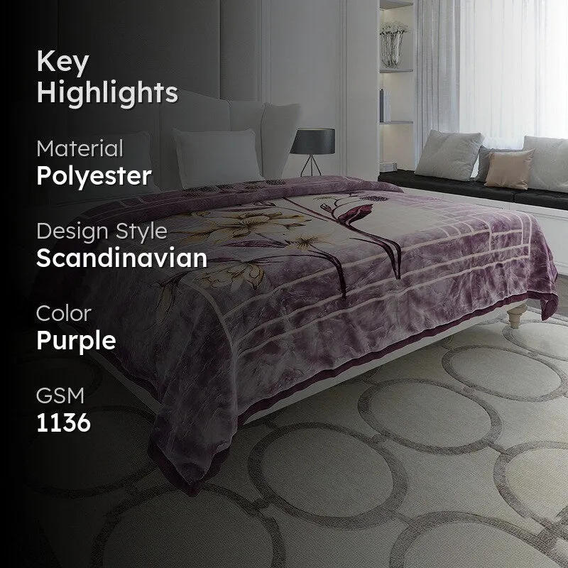 Monte Carlo Lavender Whisper Throw Blanket - 1136 GSM media 2