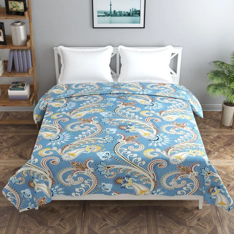 Rajput Weaves Ethnic Cotton Duvet Cover (Blue) - 210 TC media 3