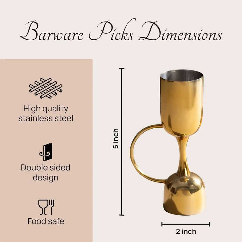 The Fine Measure Stainless Steel Jigger (Gold) - 30 ML/60 ML media 6