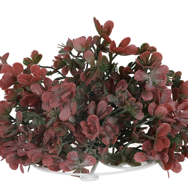 Artificial Flowers (Red) with Pot - Set Of Two media 3