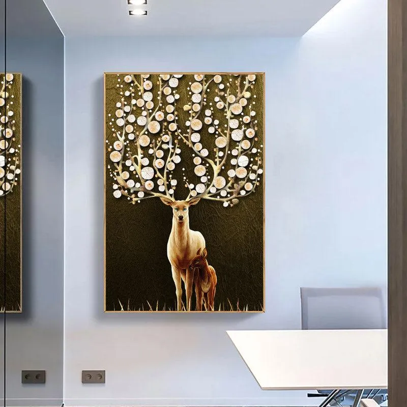 Lacey Stag Cotton Canvas Wall Art media 1