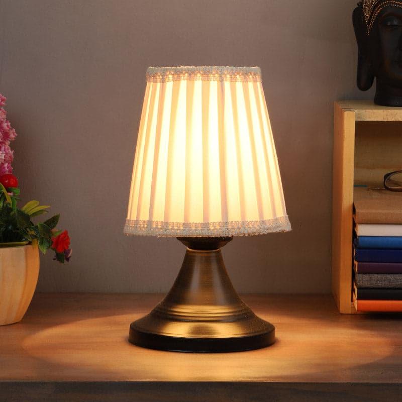 Jifa Cloda Metal Fabric Table Lamp with Metal Base - Beige,Black