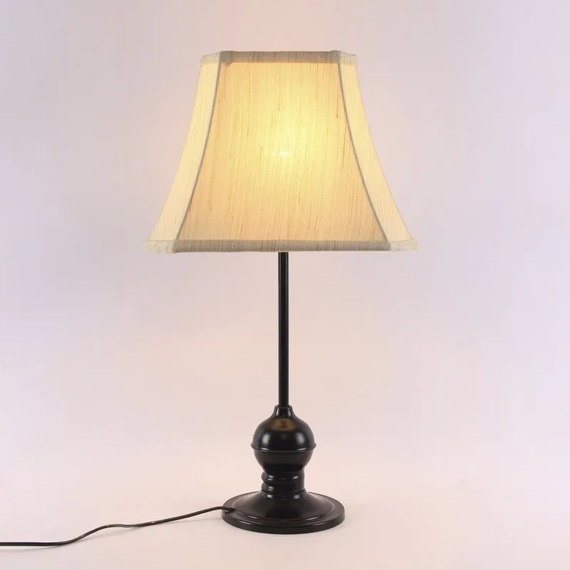 Glowflare Cotton Table Lamp With Iron Base - Beige media 6