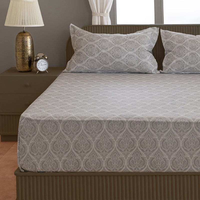 Swayam Vrita Cotton Bedsheet (Grey) - 200 TC media 4