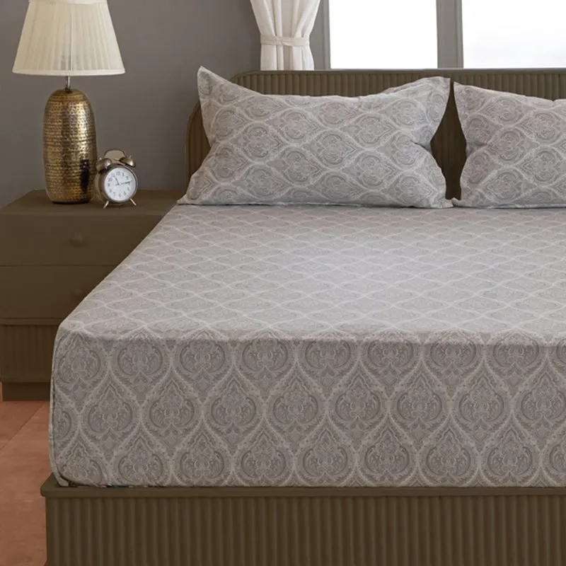 Swayam Vrita Cotton Bedsheet (Grey) - 200 TC media 4