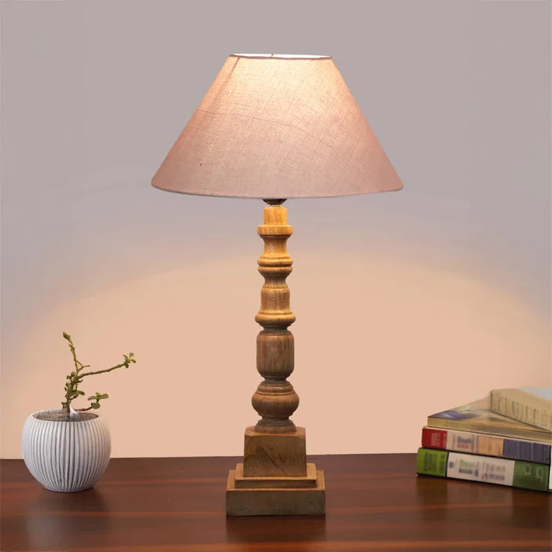 Cotin II Arbor Wooden Table Lamp - Grey,Brown media 2