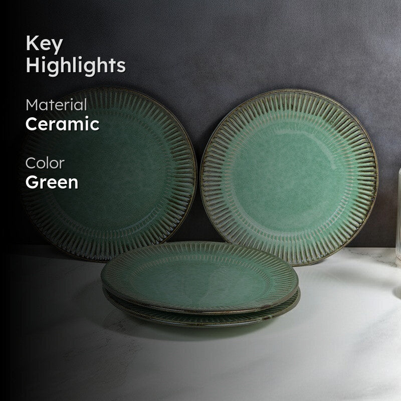 Mintora Green Ceramic Quarter Plates - Set Of Four media 2