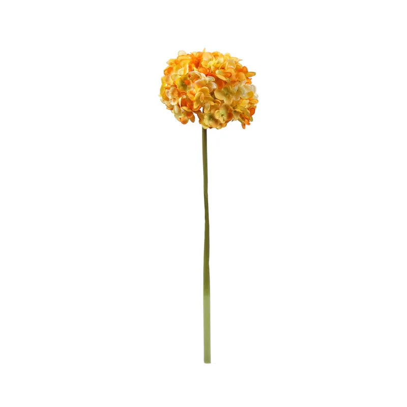 Artificial Realistic Hydrangea Flower Stick (Yellow) - Set Of Three media 4