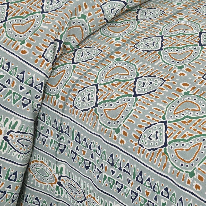 Seijun Mural Cotton Bedsheet (Grey) - 180 TC media 4