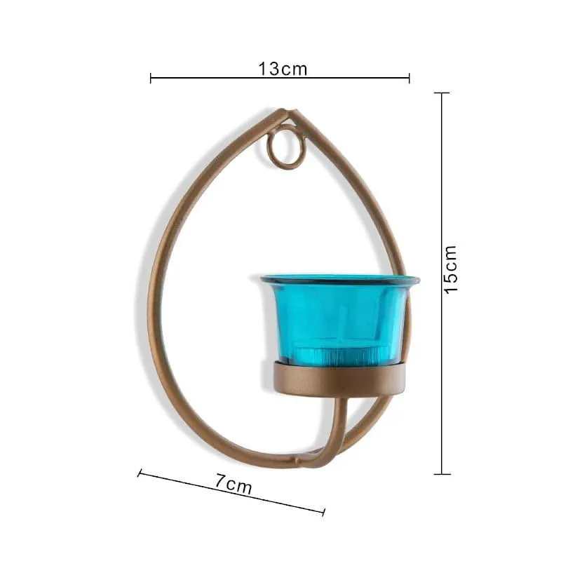 Gold Drip Sconce Candle Holder (Azure) - Set Of Two media 5