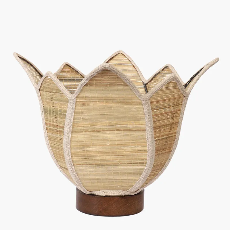 Glowen Bamboo Petal Curve Table Lamp - Beige media 6