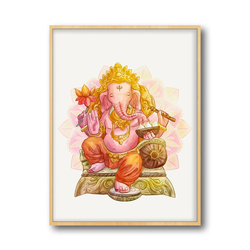 Sri Vigneshwara Archival Paper Wall Art  - Natural Brown Frame media 5