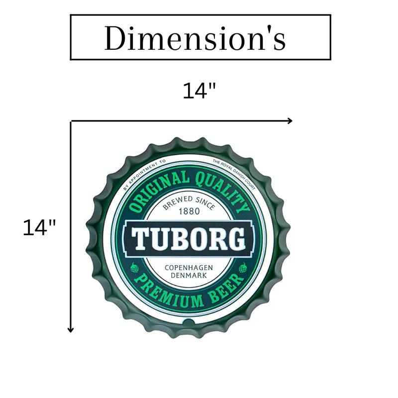 Tuborg OG Beer Bottle Cap Metal Wall Accent media 10