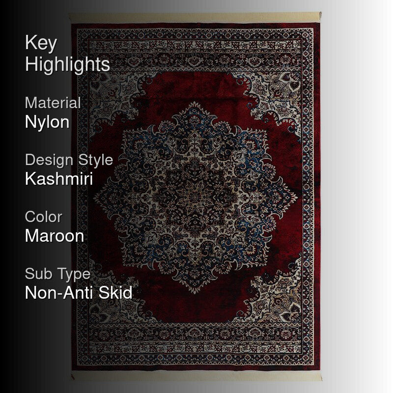 Sinera Ethnic Nylon Carpet - Maroon media 2