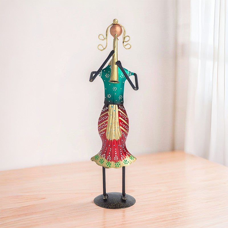 Lady Musician Iron Showpiece - Green,Red