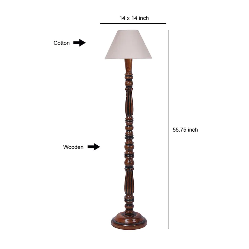Tira Vintage Wooden Floor Lamp - Grey media 5