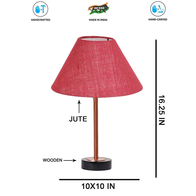 Sienna II Rodin Wooden Table Lamp - Pink,Copper,Black media 7