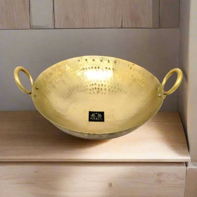FlameNest Indian Style Brass Kadhai - 1500 mL media 9