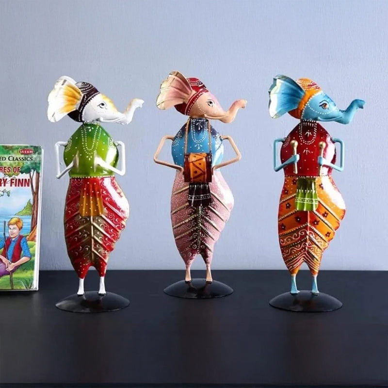 Ganesha Troupe Showpiece - Set Of Three