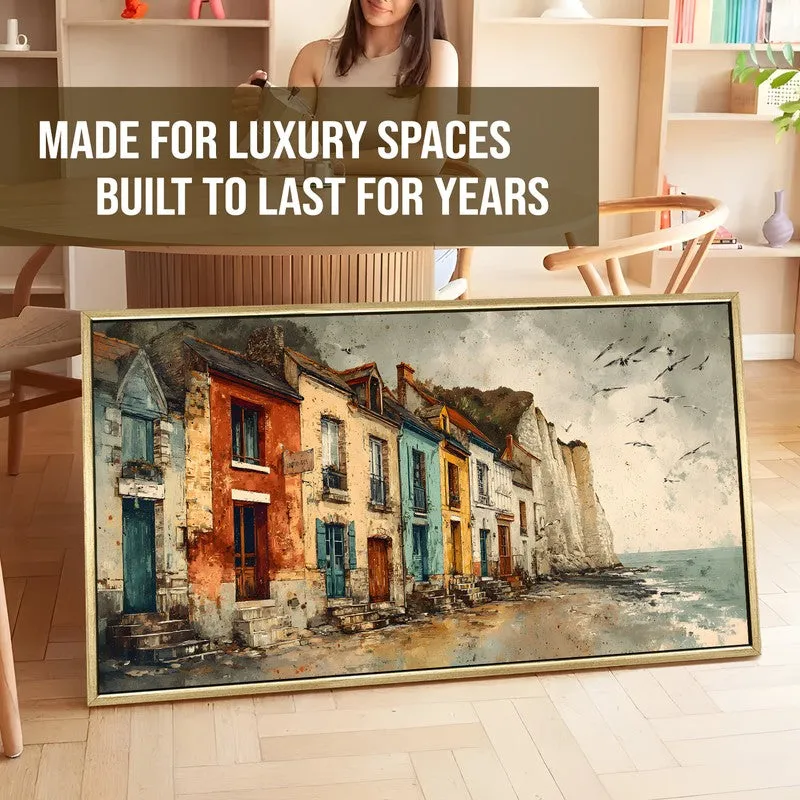 Vintage Coastal Cliff Houses Wall Art media 5