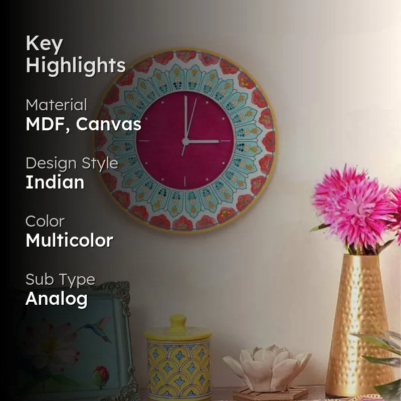Ethnic Vena Handpainted Wall Clock media 2