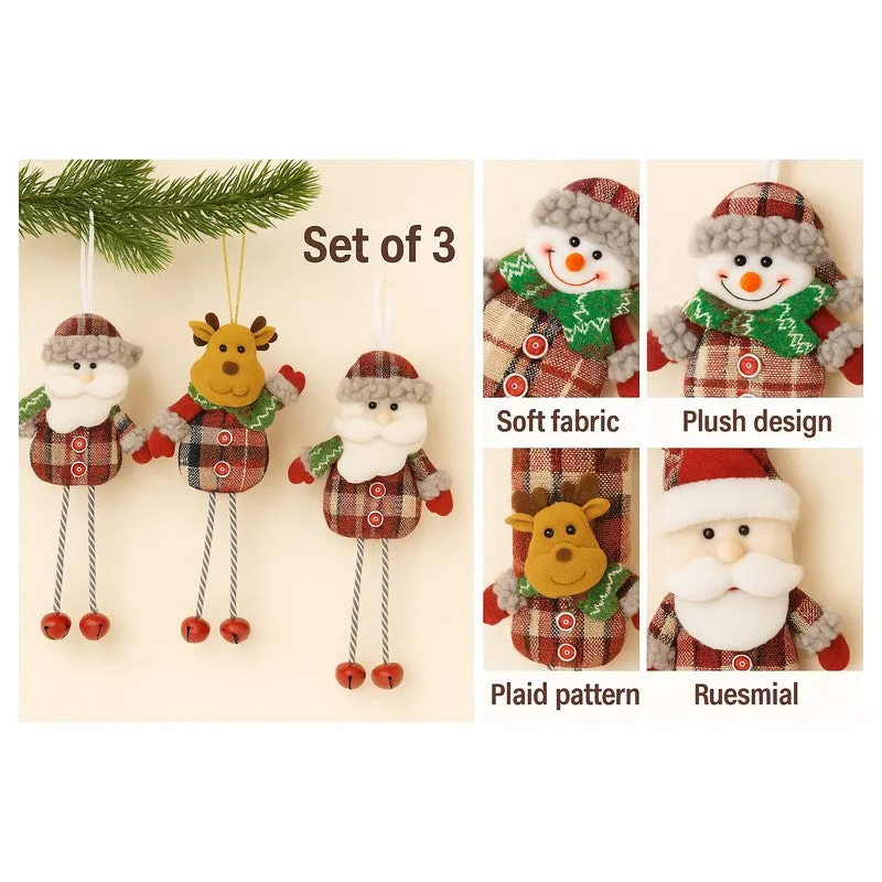 Noel Joy Santa Christmas Ornament - Set Of Three media 7