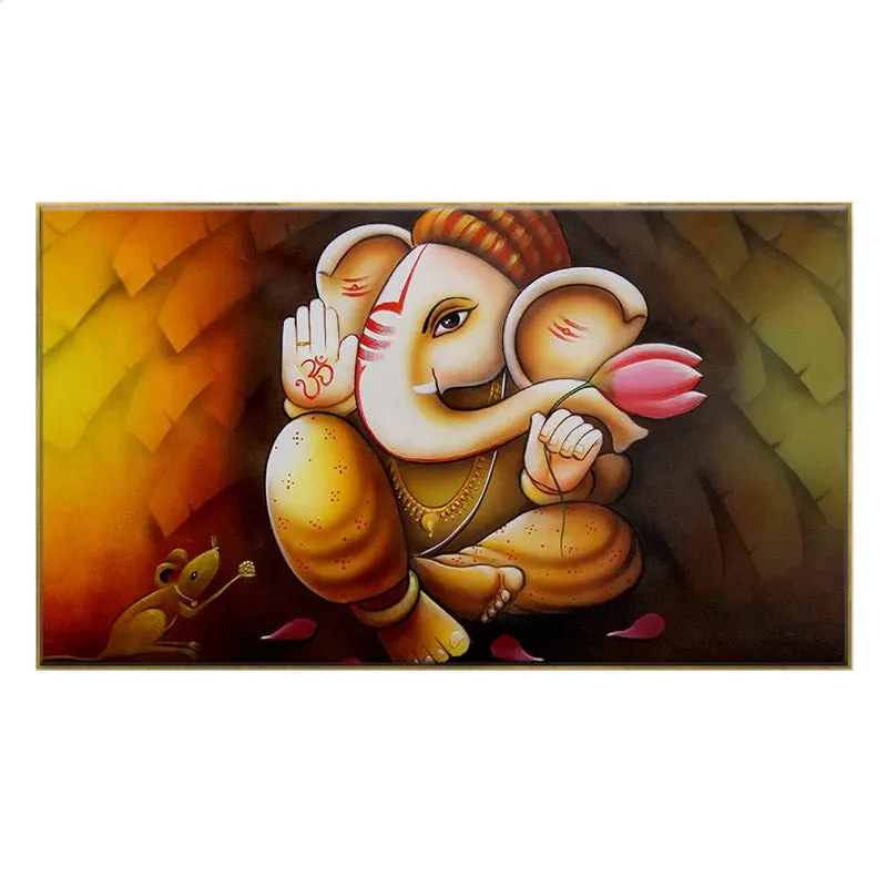 Auspicious Ganesha Canvas Wall Painting media 3