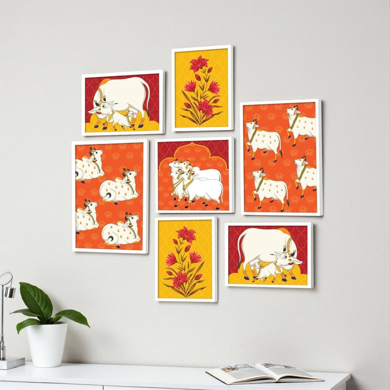 Pichwai Delight Wall Art - Set Of Seven media 3