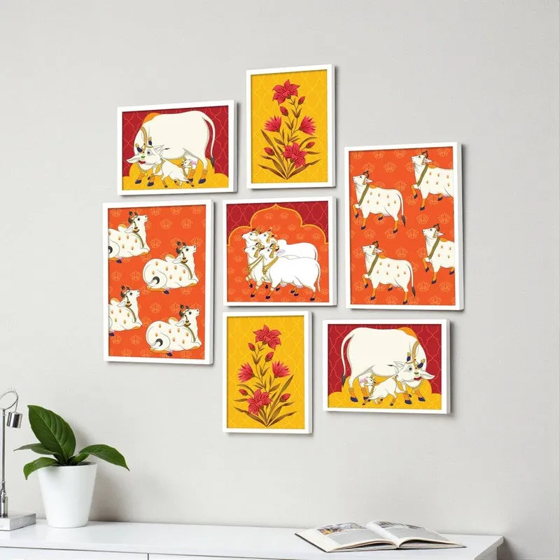 Pichwai Delight Wall Art - Set Of Seven media 3