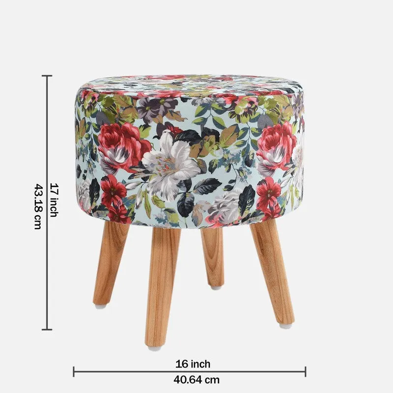 Bloomrise Floral Velvet Ottoman - Multicolor media 7