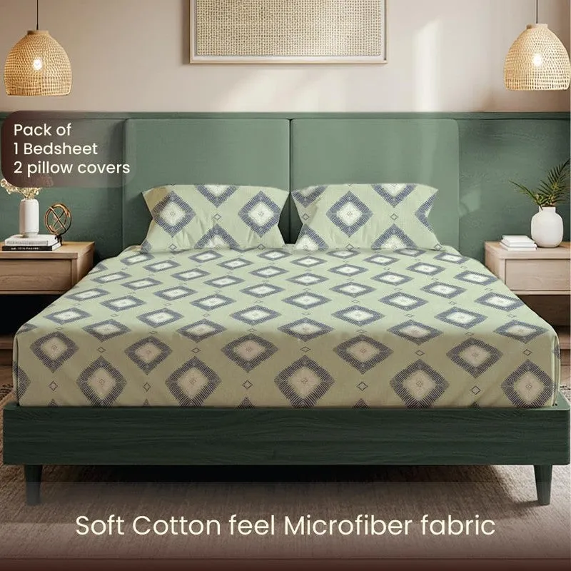 Urban Lines Geometric Cotton Bedsheets (Grey) - 200 TC media 4