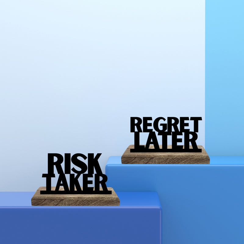 Regret Later Typography Showpiece - Set Of Two