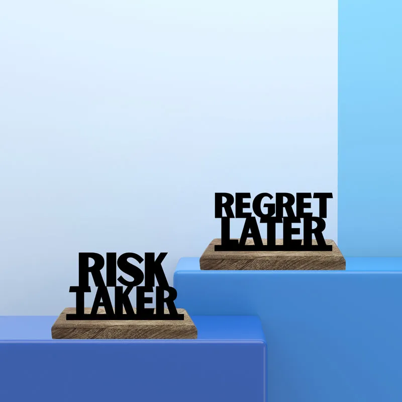 Regret Later Typography Showpiece - Set Of Two media 1