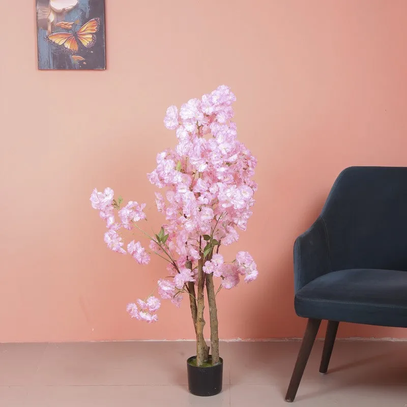 Sakura Cherry Blossom Artificial Plant With Black Plastic Pot media 3