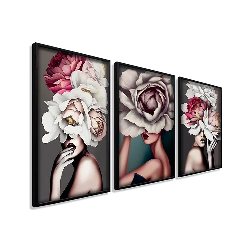 Veiled Petals Wall Art With Frame - Set Of Three media 5