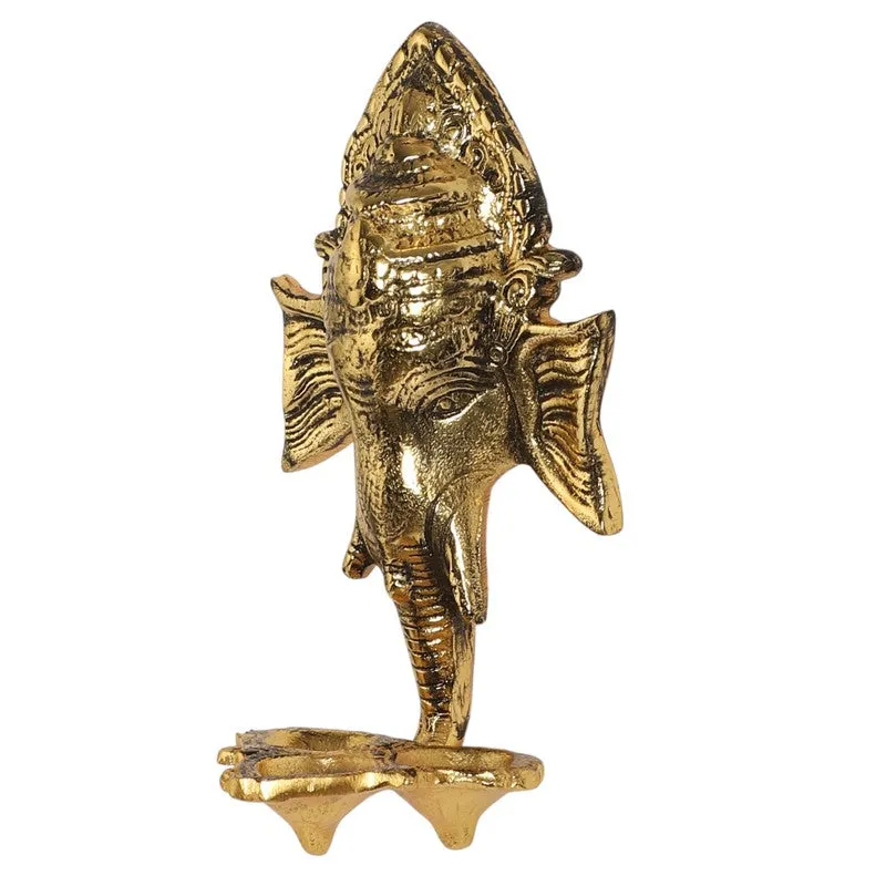 Ganesh Wall Hanging Diya - Gold media 5