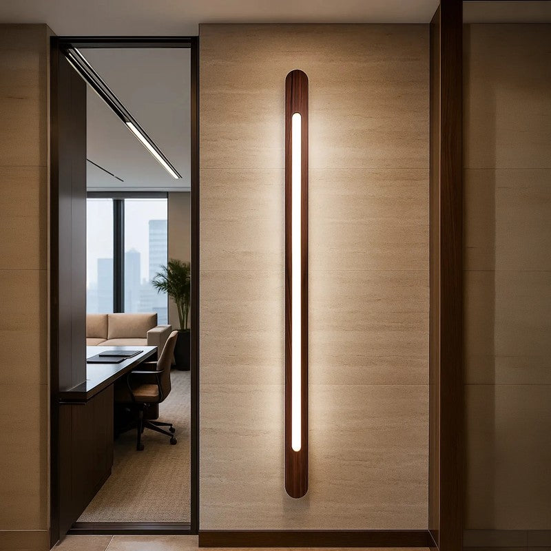 Slim Line Teak Wood LED Wall Lamp media 7