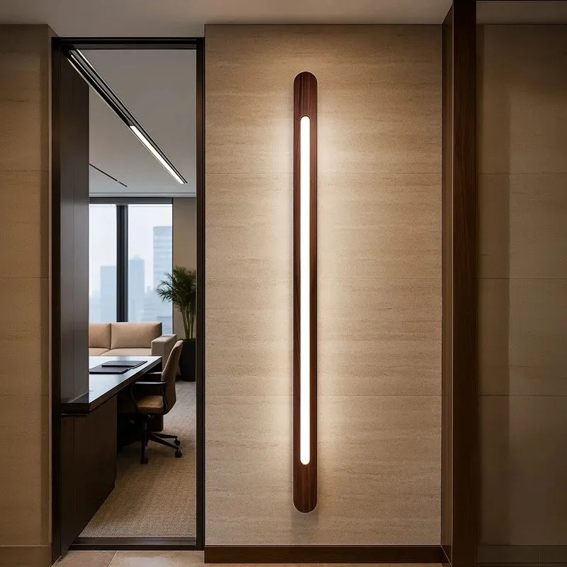 Slim Line Teak Wood LED Wall Lamp media 7