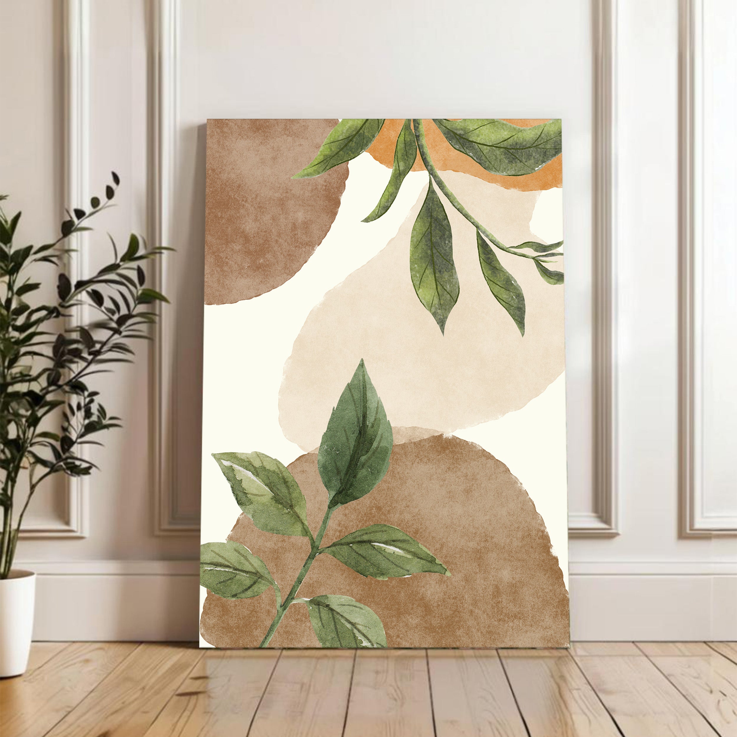 Natural Balance Leaf Cotton Canvas Wall Art media 4