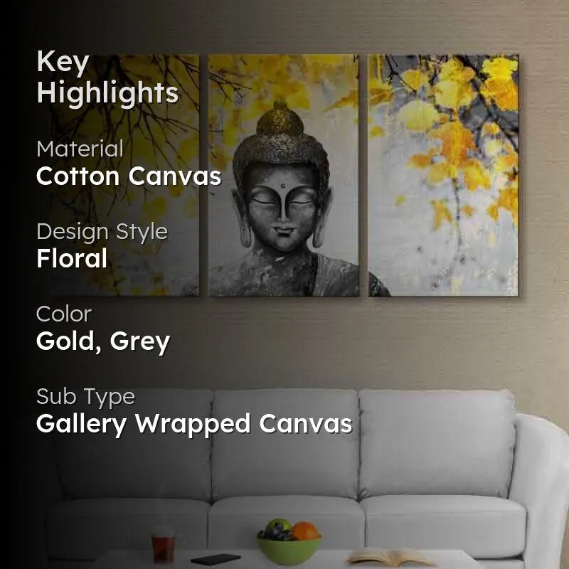 Serenity Cotton Canvas Wall Art - Set Of Three media 2
